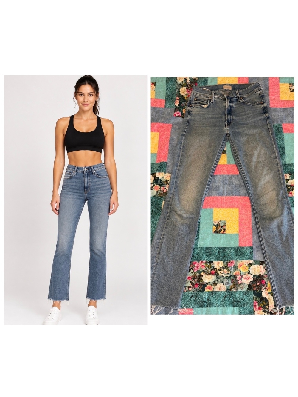 Mother $258 Woman’s 26 The Mid Rise Dazzler Ankle Fray Jeans Size 26